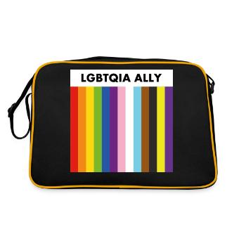 Drapeau de la fierté inclusive des alliés LGBTQIA - Sac Retro - noir/or - Dos