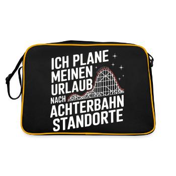 Achterbahn Freizeitpark Roller Coaster - Retro Tasche - Schwarz/Gold - Hinten