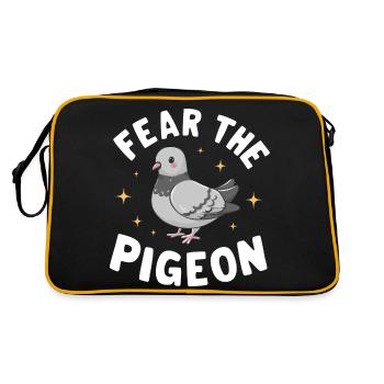 Taube Tauben Tier Vogel - Retro Tasche - Schwarz/Gold - Hinten