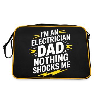 Électricien Électronicien Technicien Artisan Métier Disant - Sac Retro - noir/or - Dos