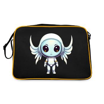 Alien Archangel - Design extraterrestre avec des ailes - Sac Retro - noir/or - Dos