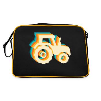 Retro-Traktor - Retro Tasche - Schwarz/Gold - Hinten