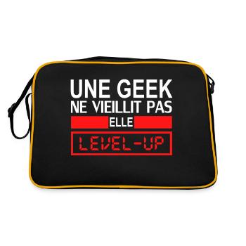 une geek ne vieillit pas elle level up - Retro Bag - black/gold - Back
