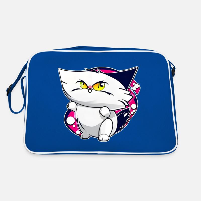 Verrückte Katze Retro Tasche