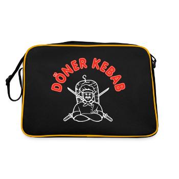 Döner Kebab Dönermann Kebab Grill - Retro Tasche - Schwarz/Gold - Hinten
