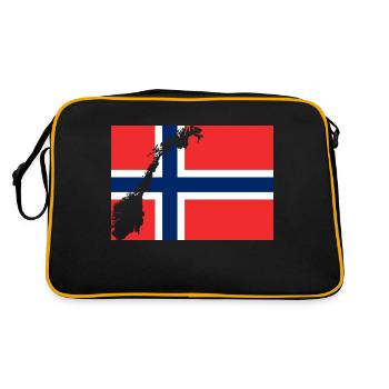Norges Flagg - Retro Tasche - Schwarz/Gold - Hinten