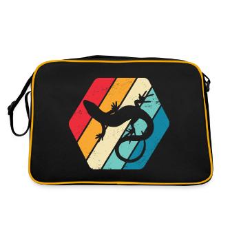 Gecko Lézard Reptile Nature Rétro - Sac Retro - noir/or - Dos