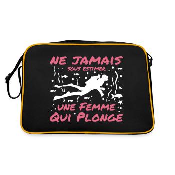 Ne Jamais Sous Estimer Une Femme Qui Plonge - Sac Retro - noir/or - Dos