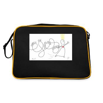 Durch die Disziplinen hopsen. - Retro Tasche - Schwarz/Gold - Hinten