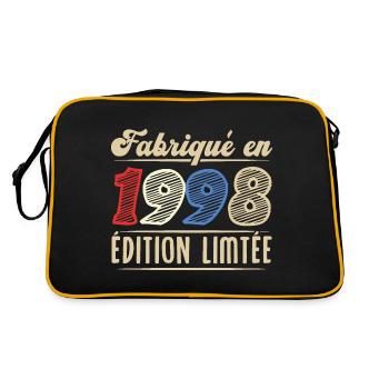 Fabriqué en 1998, Vintage cadeau d'anniversaire - Sac Retro - noir/or - Dos
