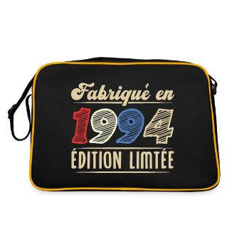 Fabriqué en 1994, Vintage cadeau d'anniversaire - Sac Retro - noir/or - Dos