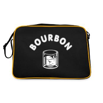 Bourbon Whisky Alkohol - Retro Tasche - Schwarz/Gold - Hinten