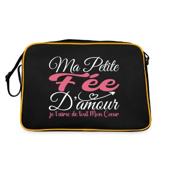 Cadeau fée d'amour, meilleure fée je t'aime - Sac Retro - noir/or - Dos