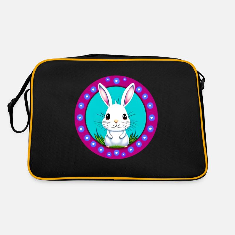 Lapin de Pâques en cercle Sac Retro