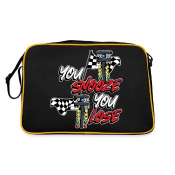 Wer rastet, der rostet - Retro Tasche - Schwarz/Gold - Hinten