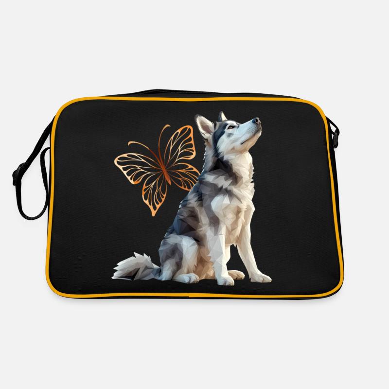 Husky - Retro Tasche - Schwarz/Gold