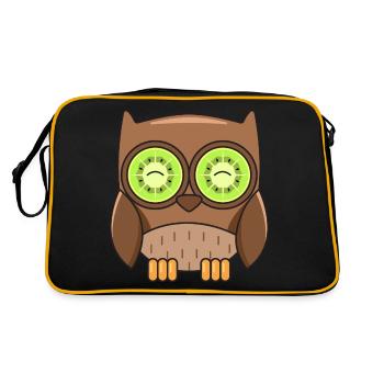 Owl Kiwi Design pour les amateurs de hiboux - Sac Retro - noir/or - Dos