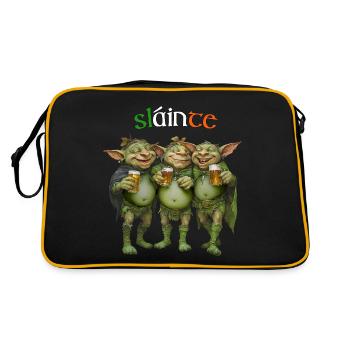 SLAINTE, TROIS LUTINS AYANT LE CRAIC - Sac Retro - noir/or - Dos