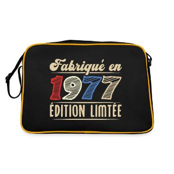 Fabriqué en 1977, Vintage cadeau d'anniversaire - Sac Retro - noir/or - Dos