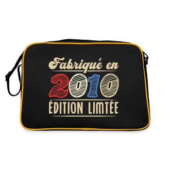 Fabriqué en 2010, Vintage cadeau d'anniversaire - Sac Retro - noir/or - Dos