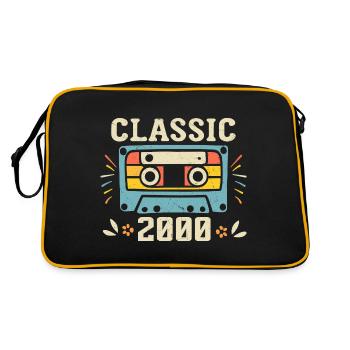 Vintage 2000 Retro Geburtstagskassette 2000 - Retro Tasche - Schwarz/Gold - Hinten