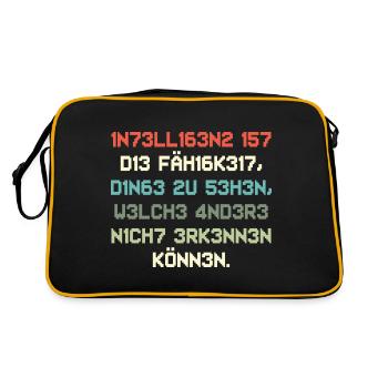 intelligenz2 - Retro Tasche - Schwarz/Gold - Hinten