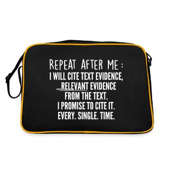 Beweisen Sie es lustig zitieren Text Beweise Englischstudenten - Retro Tasche - Schwarz/Gold - Hinten