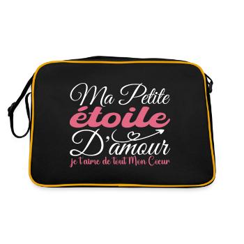Cadeau étoile d'amour, meilleure étoile je t'aime - Sac Retro - noir/or - Dos