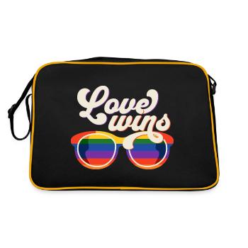 Lunettes Amour Gay Pride Arc-en-ciel - Sac Retro - noir/or - Dos