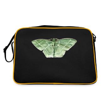 Grünspanner (Nemoria mimosaria) - Retro Tasche - Schwarz/Gold - Hinten