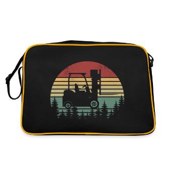 Funny Forklift Driver Art - Forklift Operator - Sac Retro - noir/or - Dos