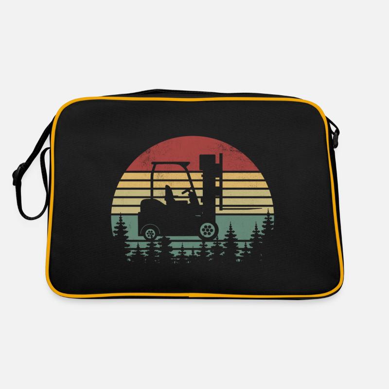 Lustige Gabelstaplerfahrer-Kunst - Gabelstaplerfahrer Retro Tasche