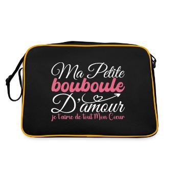 Cadeau bouboule d'amour, ma bouboule je t'aime - Sac Retro - noir/or - Dos