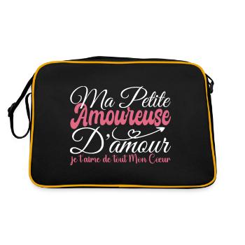 Cadeau amoureuse d'amour, amoureuse je t'aime fort - Sac Retro - noir/or - Dos