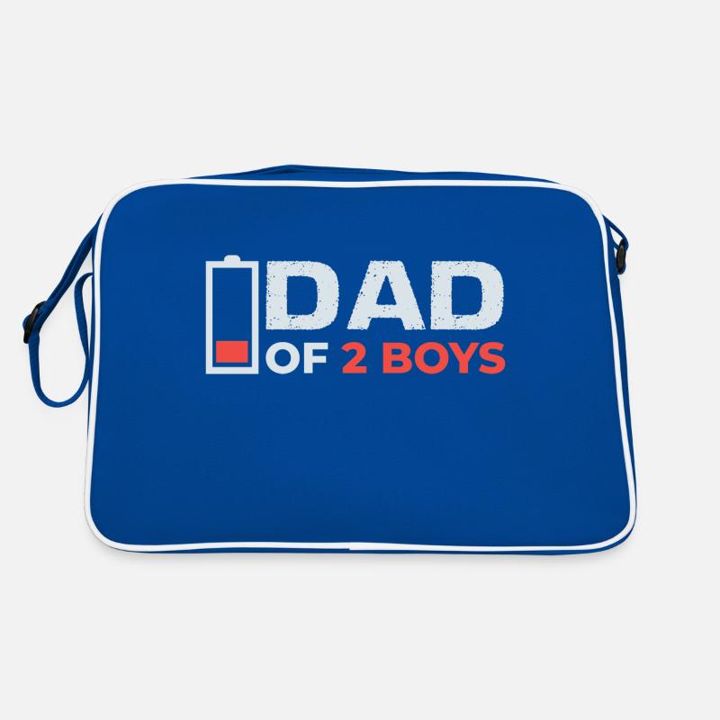 Papa von 2 Söhnen Vatertag Vater Sohn Partnerlook Retro Tasche