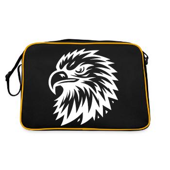 Tête d’aigle blanc - Design pour les fans d’aigle - Adler - Sac Retro - noir/or - Dos