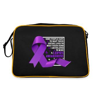 Lupus Bewusstseins Monat - Retro Tasche - Schwarz/Gold - Hinten