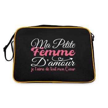 Cadeau Femme d'amour, meilleure Femme je t'aime - Sac Retro - noir/or - Dos