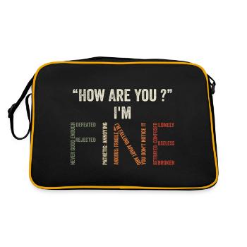 How Are You ? I'm Fine - Sac Retro - noir/or - Dos