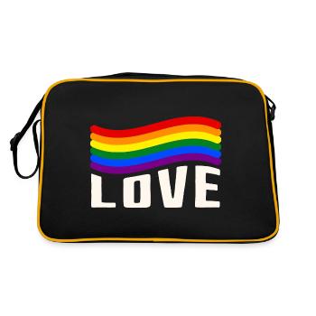 Amour Gay Pride Arc-en-ciel - Sac Retro - noir/or - Dos