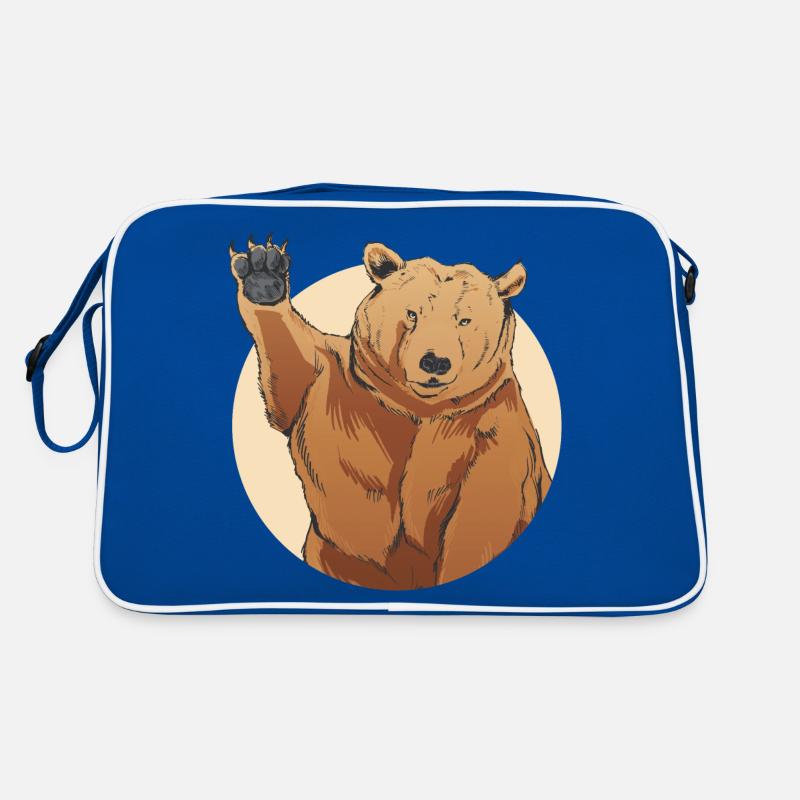 Ours russe avec le slogan Âme russe pour Sac Retro