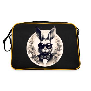 Lapin cool avec des lunettes de soleil - Sac Retro - noir/or - Dos