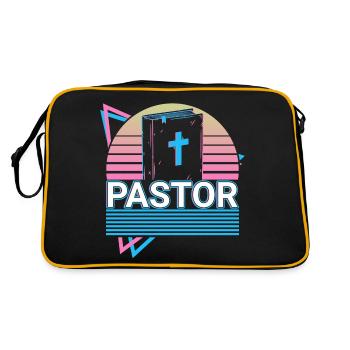 Pastor Christian Church Preacher Retro Gift - Retro Bag - black/gold - Back