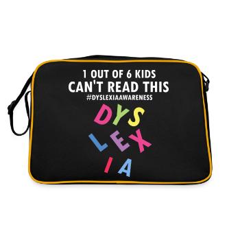 Dyslexia Therapy for Dyslexia Month - Retro Bag - black/gold - Back