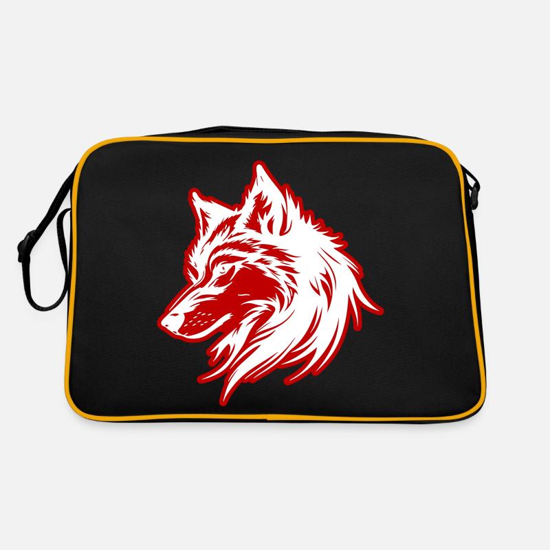 Silhouette de loup Sac Retro