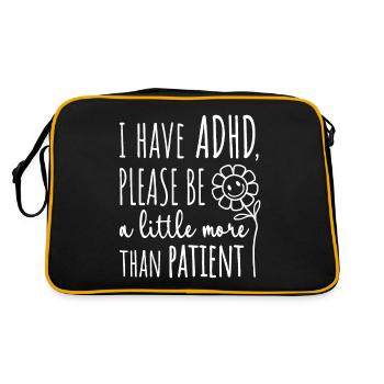J'ai un TDAH, merci d'être un peu plus que patient - Sac Retro - noir/or - Dos