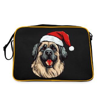 Leonberger Dog Christmas Portrait Xmas - Retro Bag - black/gold - Back