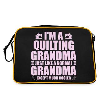 I'm a quilting grandma just like a normal grandma - Sac Retro - noir/or - Dos