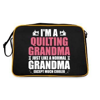 I'm a quilting grandma just like a normal grandma - Sac Retro - noir/or - Dos