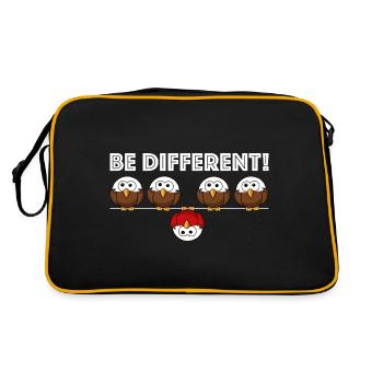 Be different | funny sayings, funny pictures, fun - Retro Bag - black/gold - Back